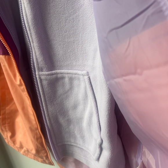 NWT Eddie Bauer Kids' Purple and Orange Raincoat 3-in-1 Jacket Sz. L 14/16 - Picture 6 of 9